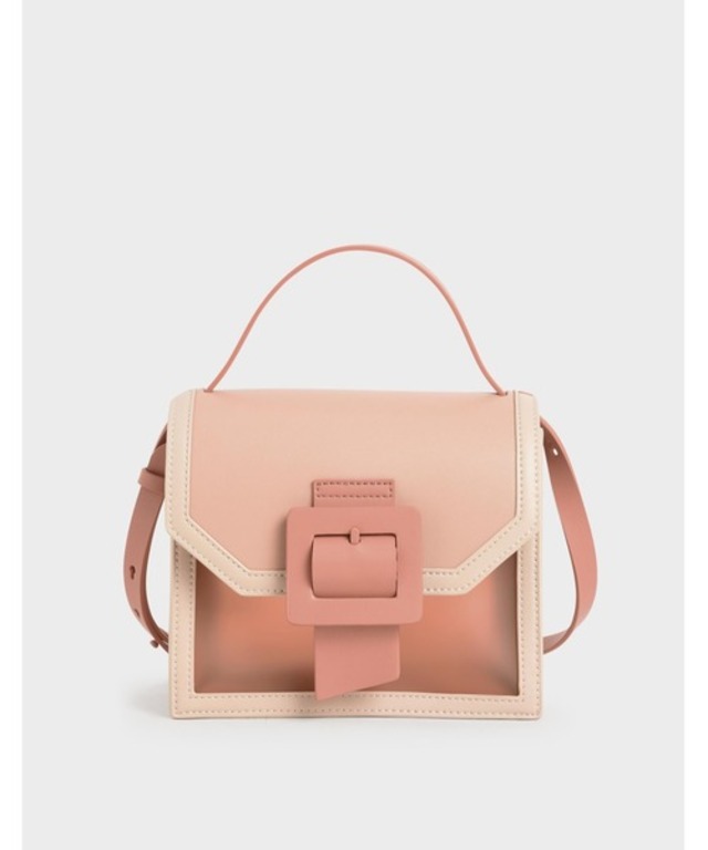 シースルーエフェクト バックルドバッグ