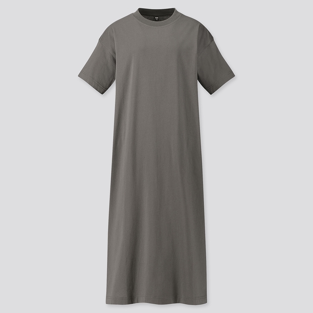 マーセライズコットンロングTワンピース（半袖）