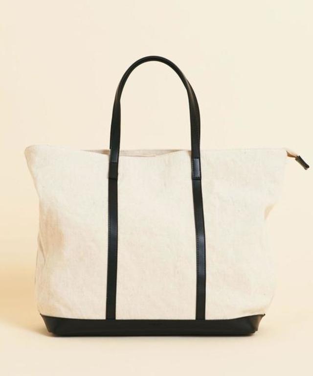 キャンバス×レザービッグトートバッグ