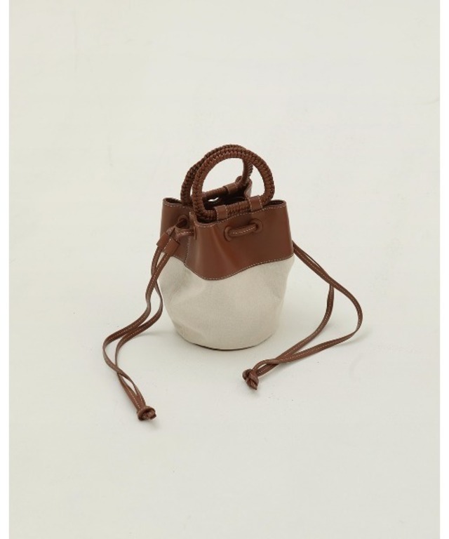 キャンバス×レザーショルダーバッグ