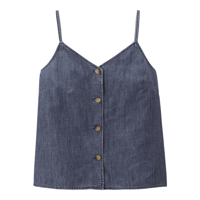 デニムフロントボタンキャミソール