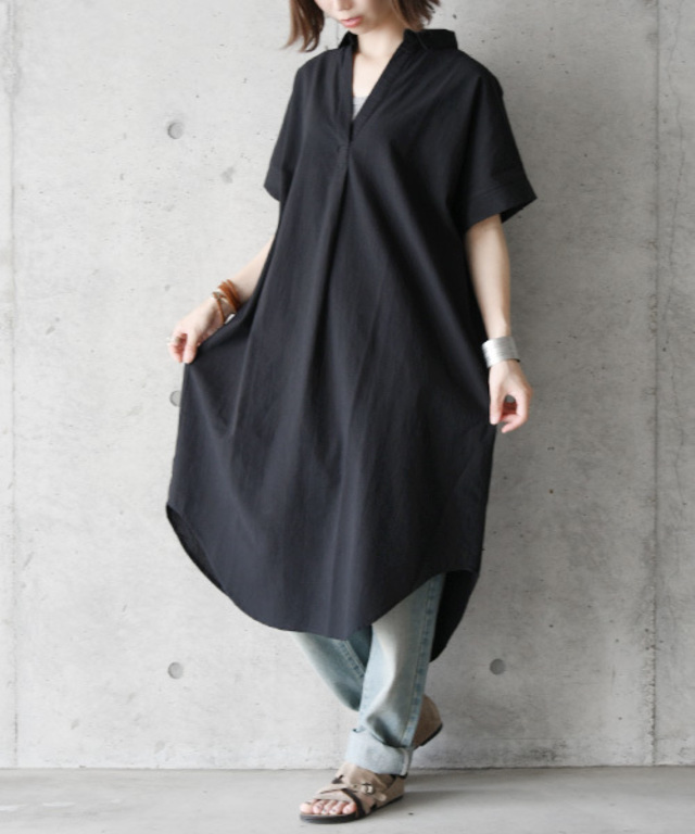 選べる2TYPE スキッパー＆ベーシックロングシャツワンピース
