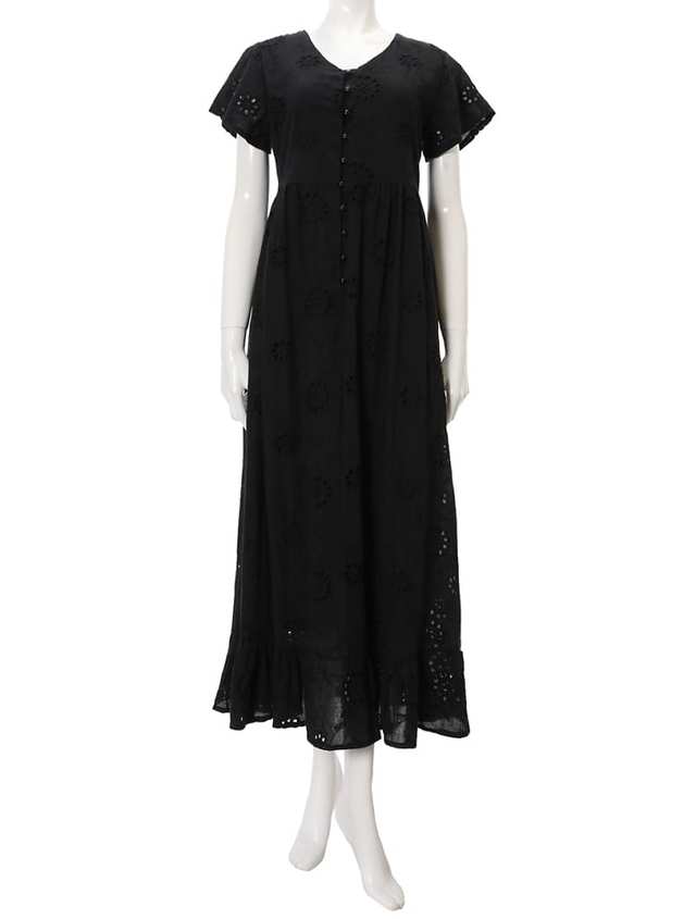 コットンレースマキシワンピース