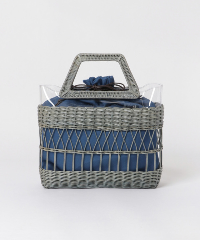 ラタン×PVC コンビバッグ