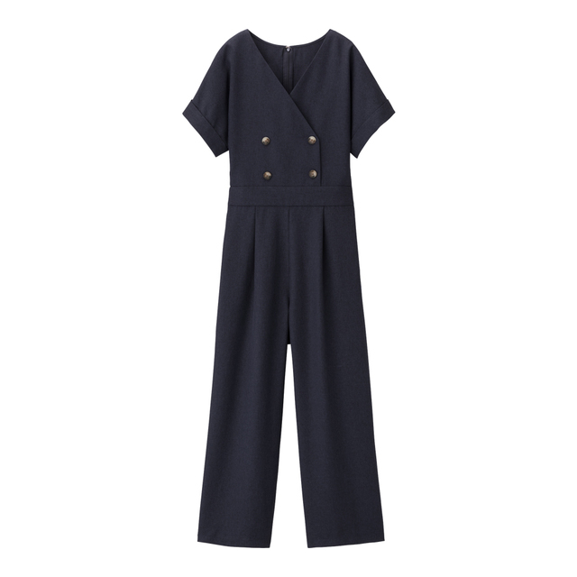ダブルボタンジャンプスーツ(半袖)