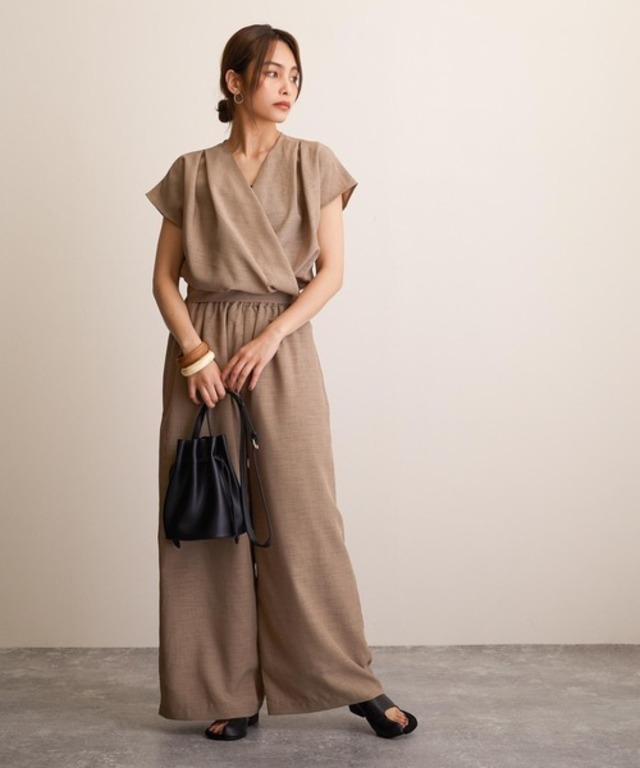 スラブジョーゼットカシュクールオールインワン/コンビネゾン