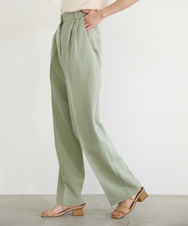 2020 S/S センタータックパンツ/フルレングスセンタープレスハイウエストパンツ