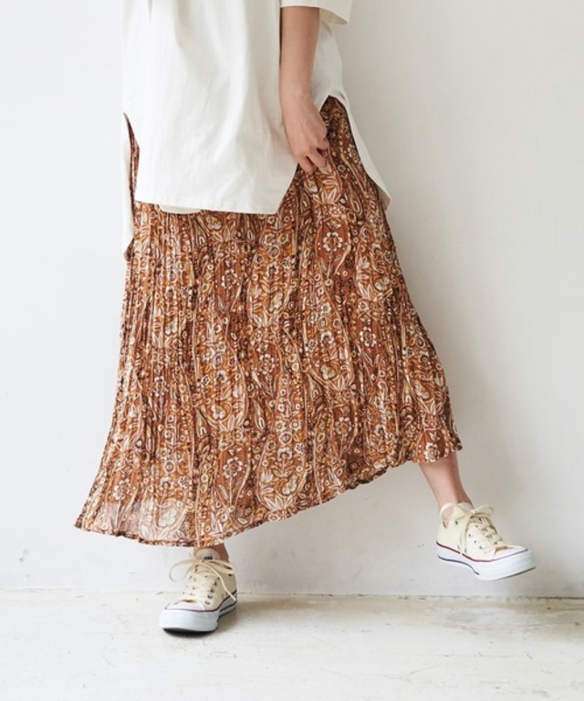 【WEB限定】しわ加工・ライトシアーロングスカート