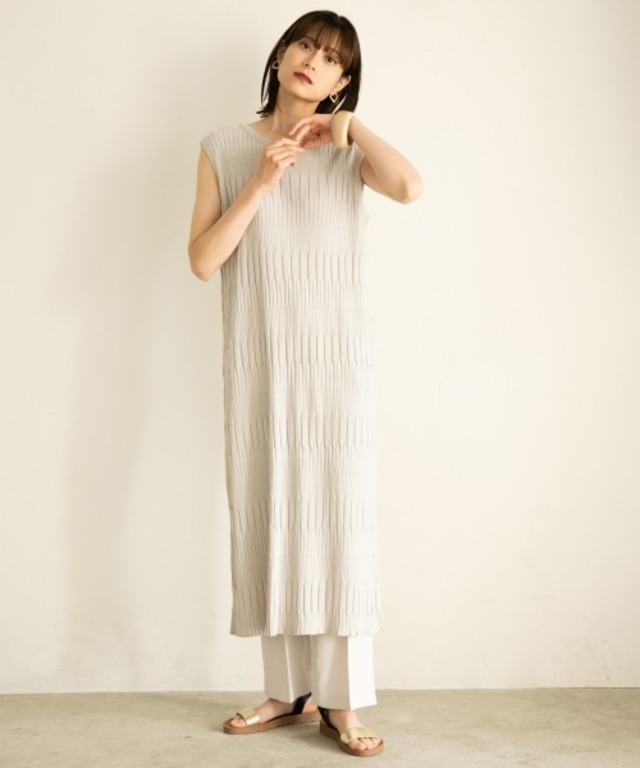 ランダムテレコワンピノースリーブ