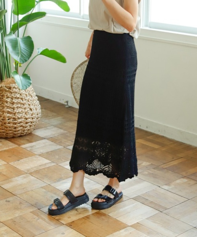 【Holiday】クロシェレースニットスカート