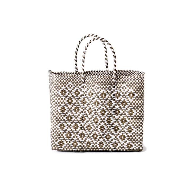 MERCADO BAG ROMBO - White x Gold(XS)