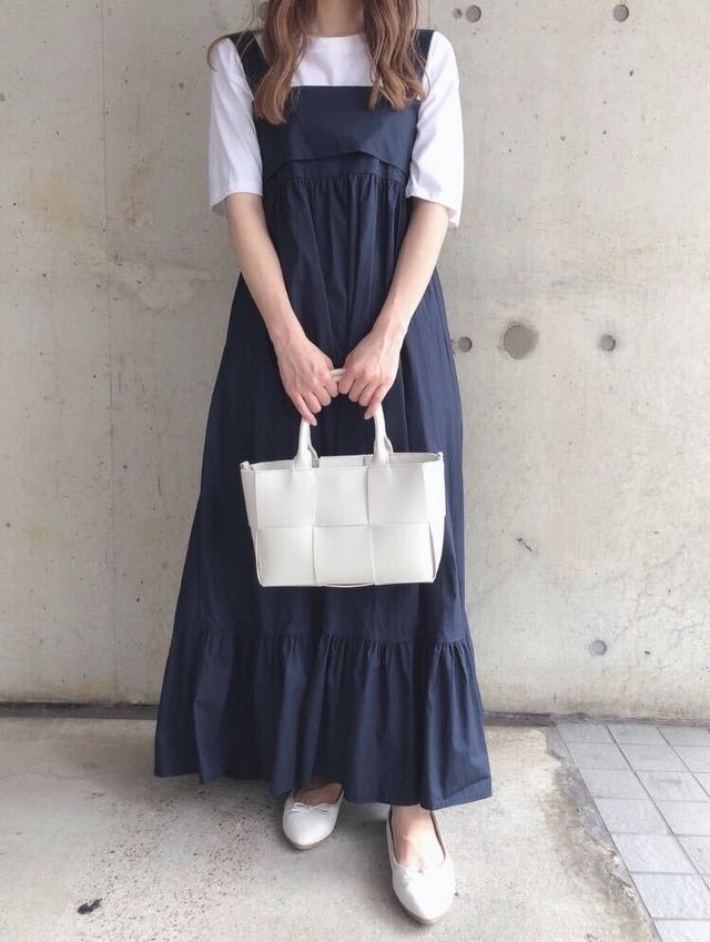 バックリボンエプロンワンピース