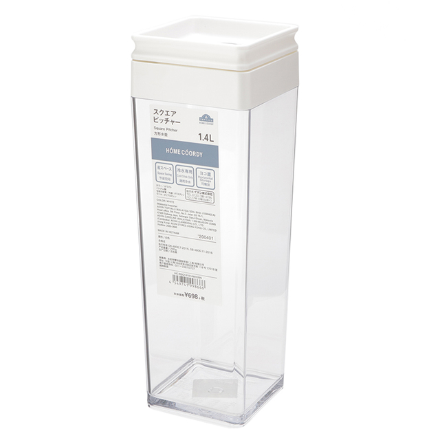 スクエアピッチャー　ホワイト　1.4L