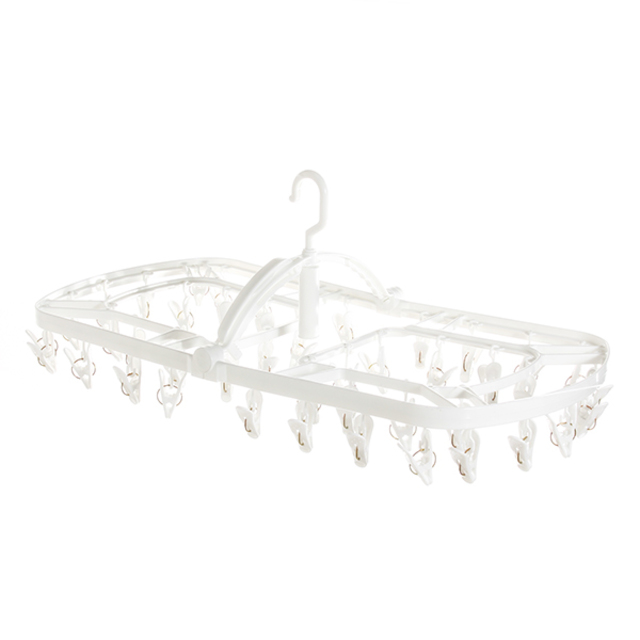 室内干しできる折りたたみ角ハンガー 44ピンチ ホワイト