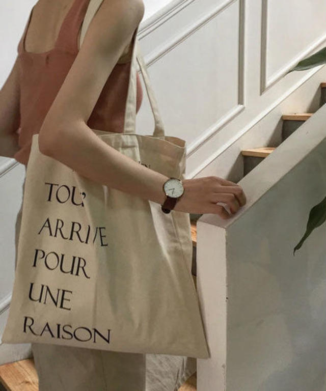 TOUT ARRIVE POUR UNE RAISON Tote Bag　トートバッグ　エコバッグ