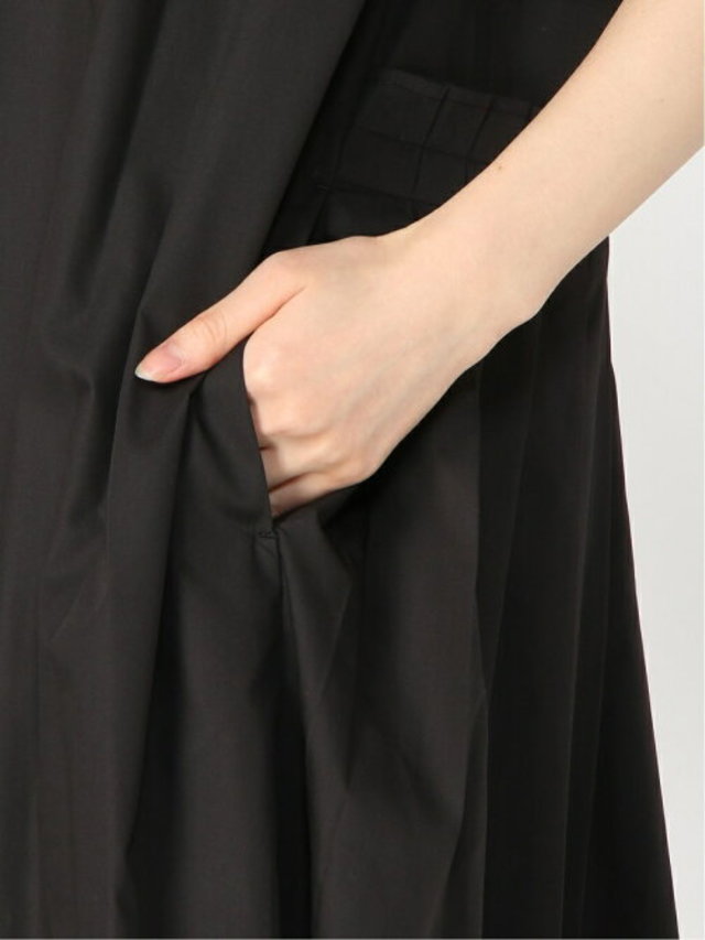 バック プリーツ 切替 ワンピース