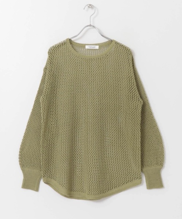 ラウンドヘムメッシュプルオーバー