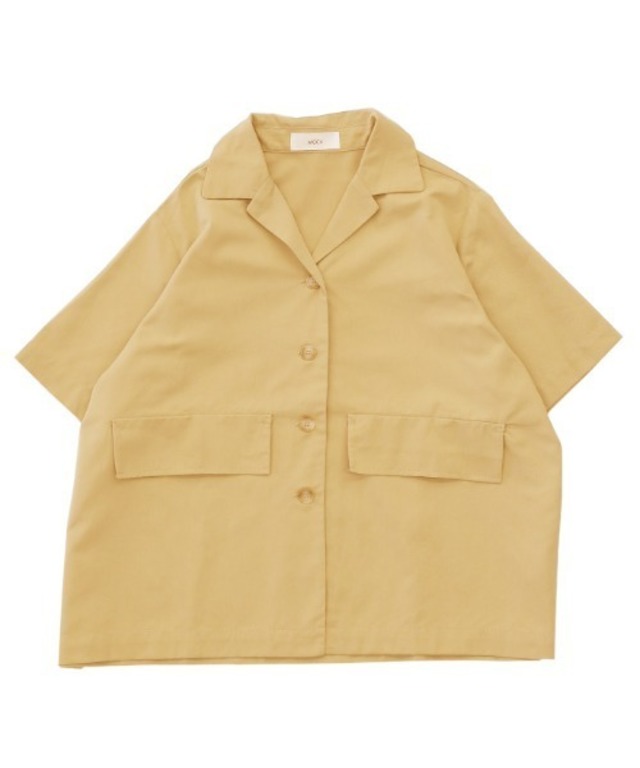 2020 S/S フラップポケットメンズライクシャツ/オープンカラービックシルエットコットンシャツ