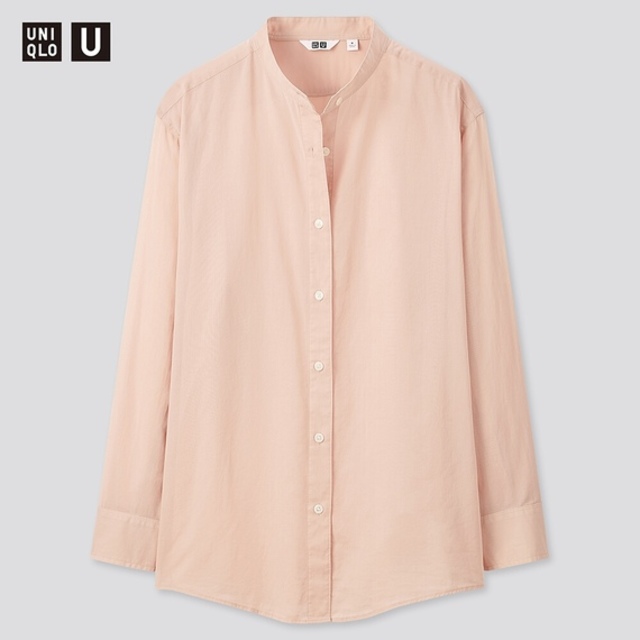 シアーバンドカラーシャツ（長袖）