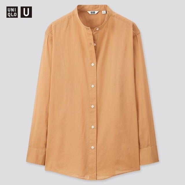 シアーバンドカラーシャツ