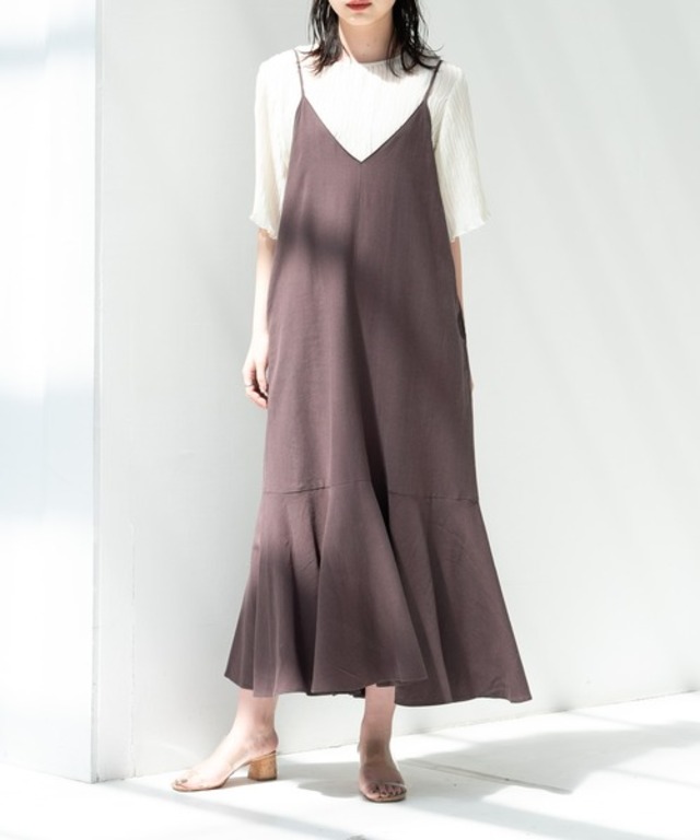 ウォッシャブルリネンブレンドキャミワンピース