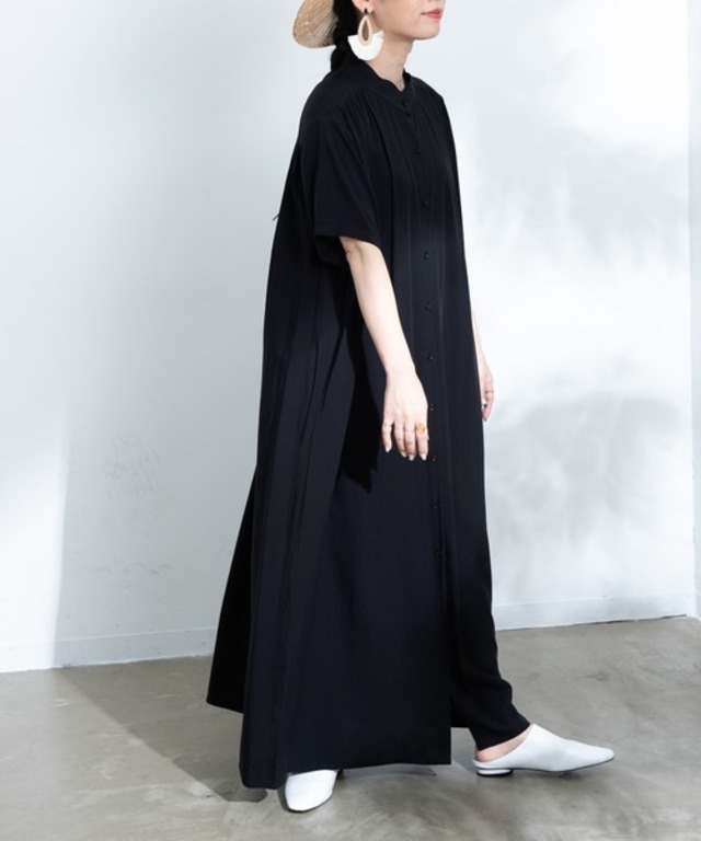 バンドカラーシャツワンピース