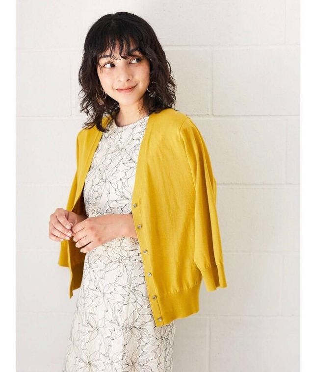 UVウォッシャブル7分袖カーディガン