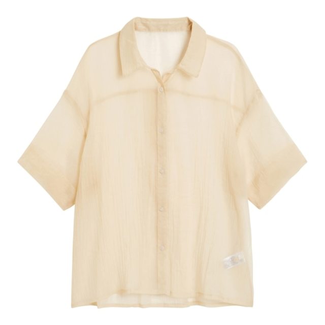 シアーオーバーサイズシャツ(5分袖)