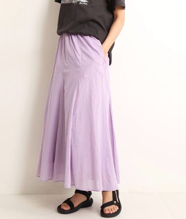 コットンボイルフレアロングスカート