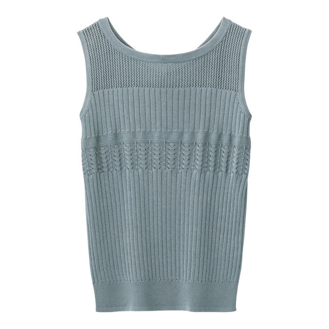 2WAY透かし編みニットタンクトップ