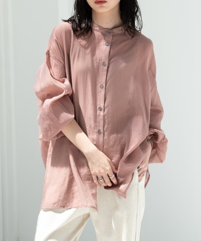 バルーンスリーブシアーシャツ