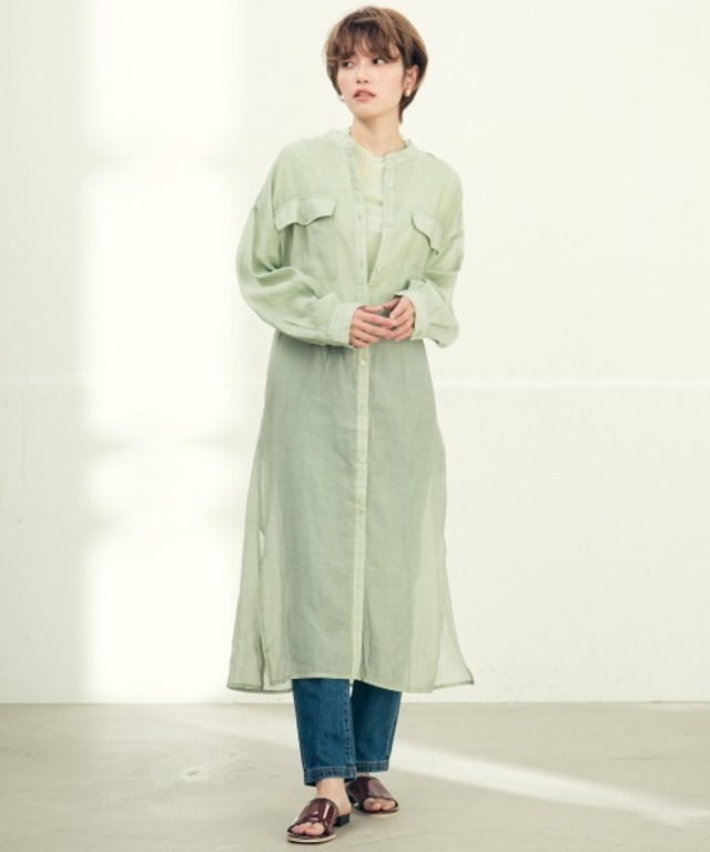 シアーシャツワンピース