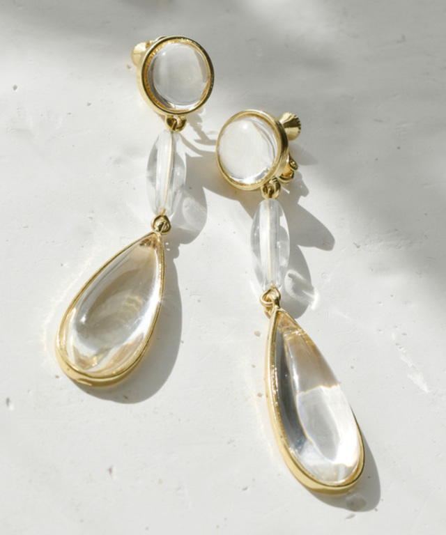 クリアカラー ドロップ イヤリング