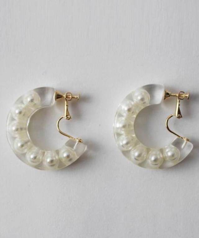 パールフープイヤリング