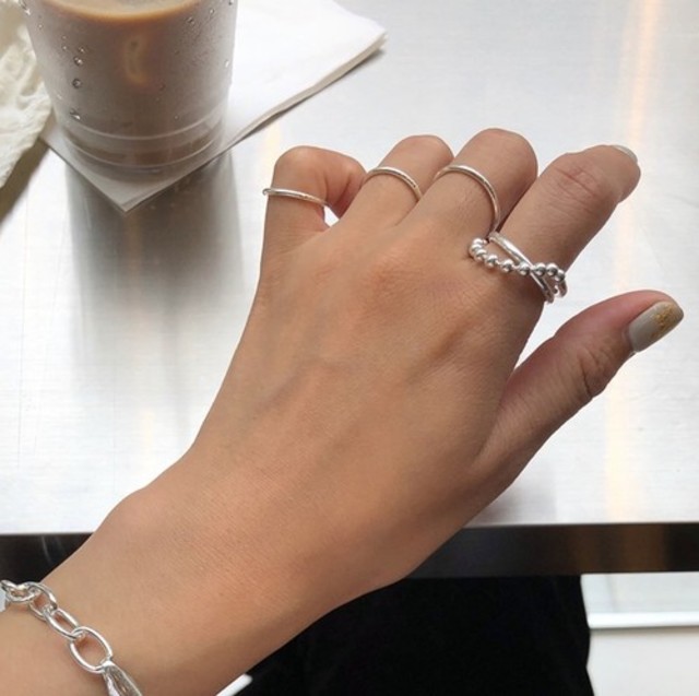 silver925 チェーンボール リング