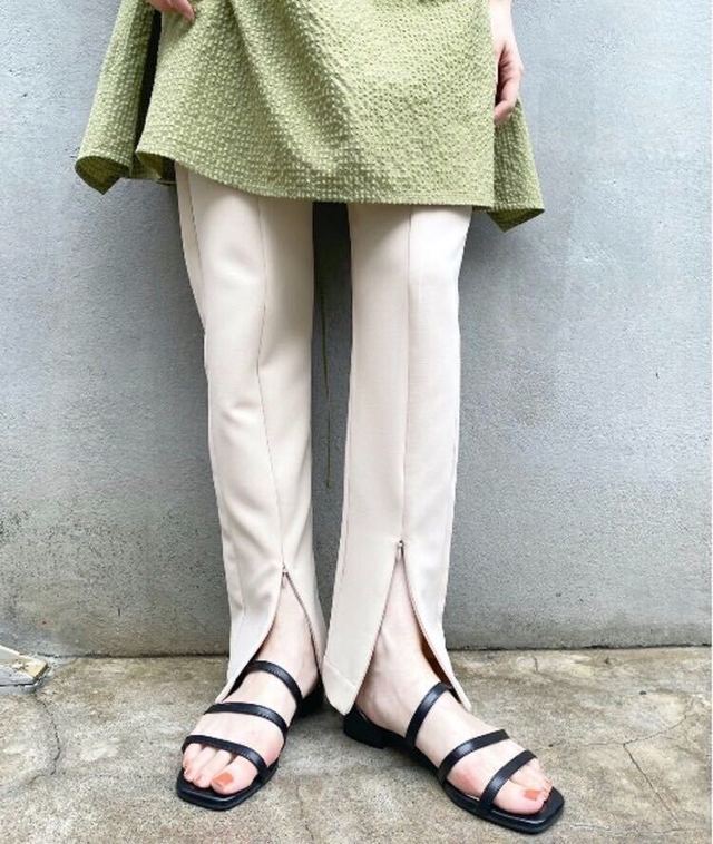 フロントジップストレッチパンツ