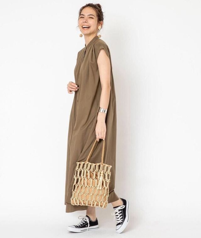 【WEB限定】インドコットンギャザーロングワンピース