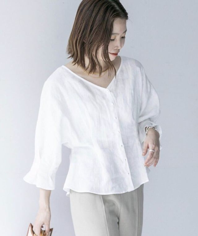 リネン2WAYブラウス