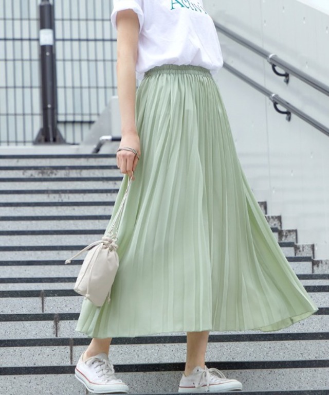 ウエストゴムプリーツスカート