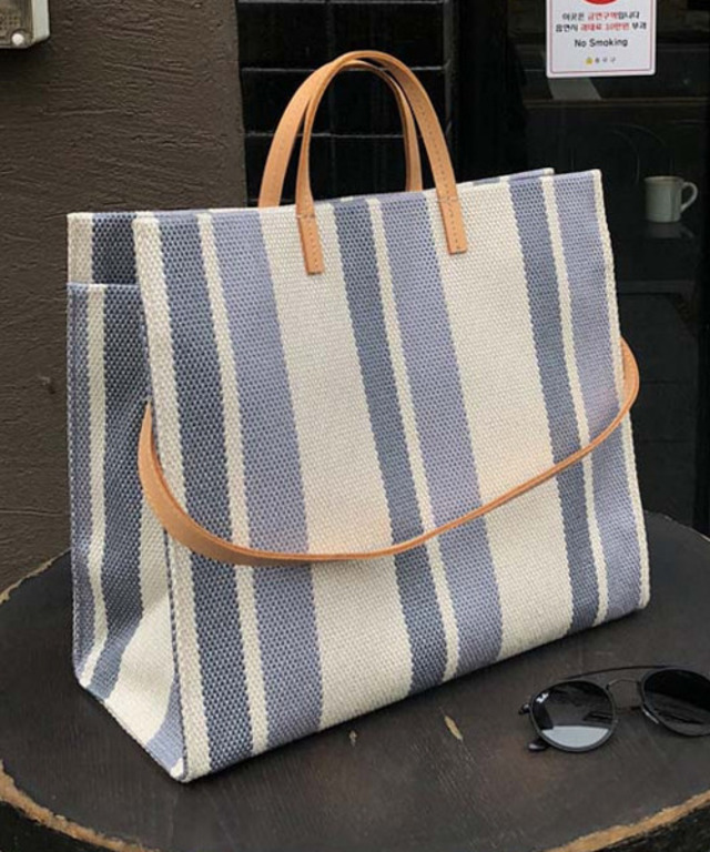 ストライプハンドバッグ