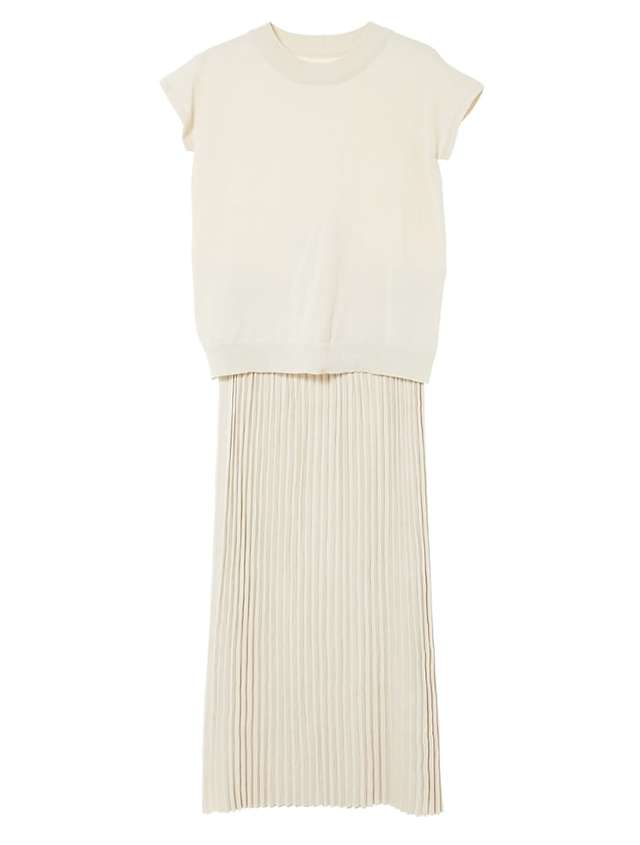 プリーツスカートニットセットアップ