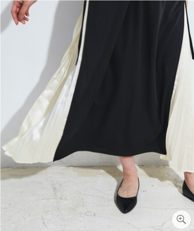 【WEB限定】サイドプリーツ半袖カットソーワンピース