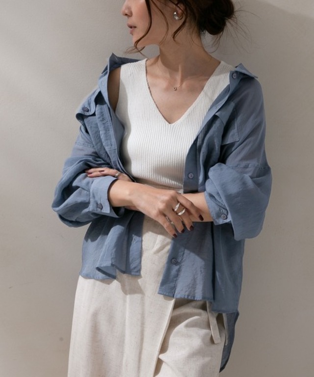 オーバーサイズシアーシャツ