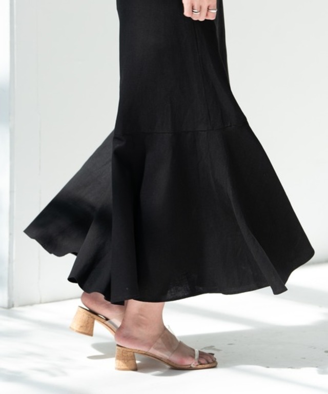 ウォッシャブルリネンブレンドキャミワンピース