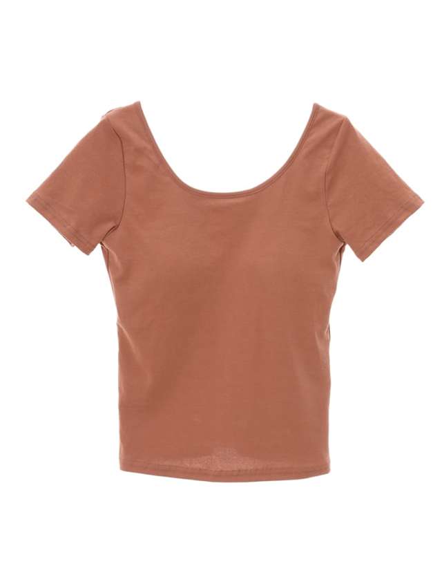 インナーレスバックオープンTシャツ