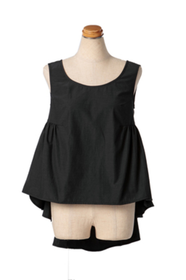 切り替えリボンブラウス