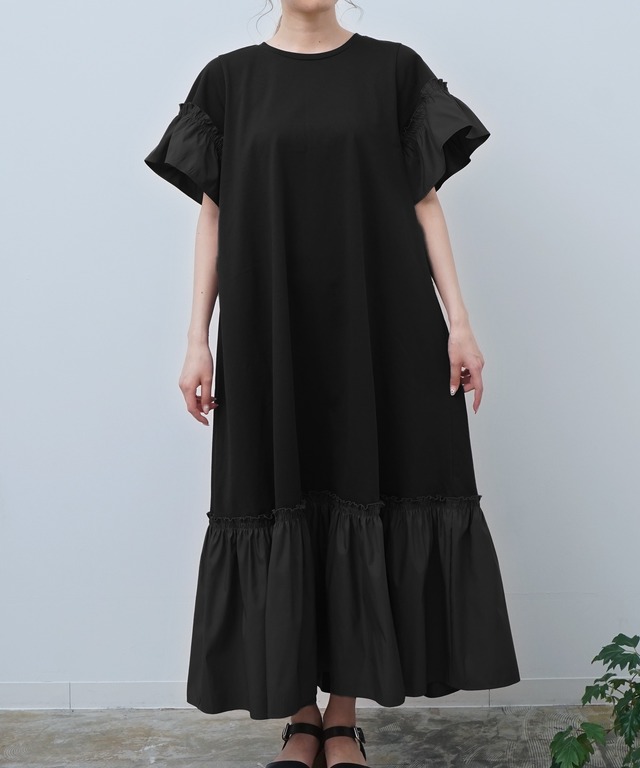 異素材ドッキングカットワンピース