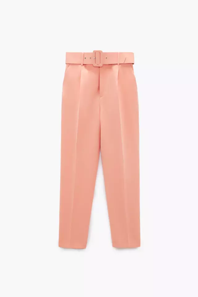 ベルト付きハイライズパンツ