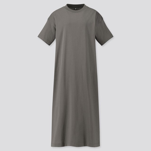 マーセライズコットンロングTワンピース（半袖）