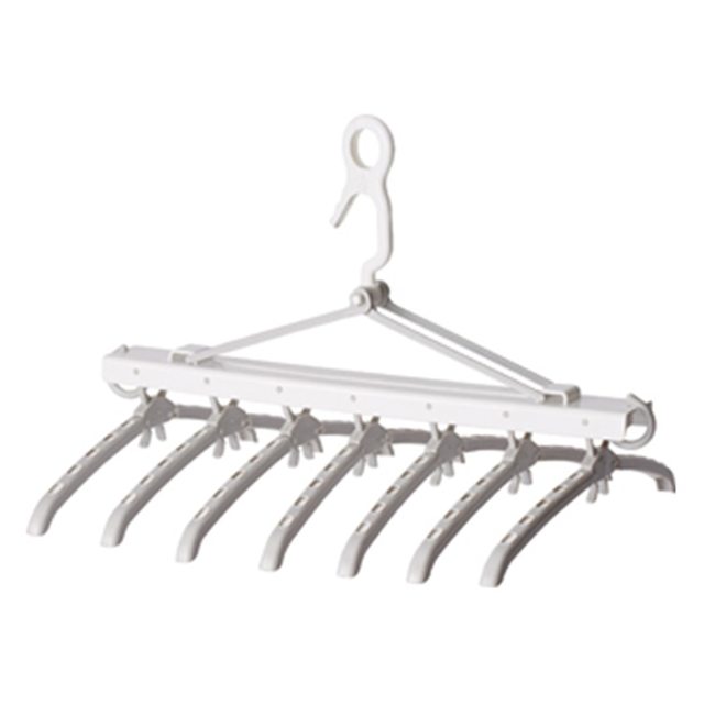 ワンタッチ取り込み 伸縮7連ハンガー(ノビノビ7レンガー グレー)